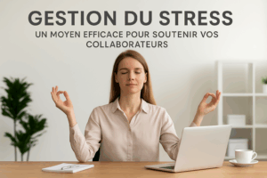 Collaborateur en entreprise pratiquant une séance de kinésiologie pour gérer son stress au quotidien
